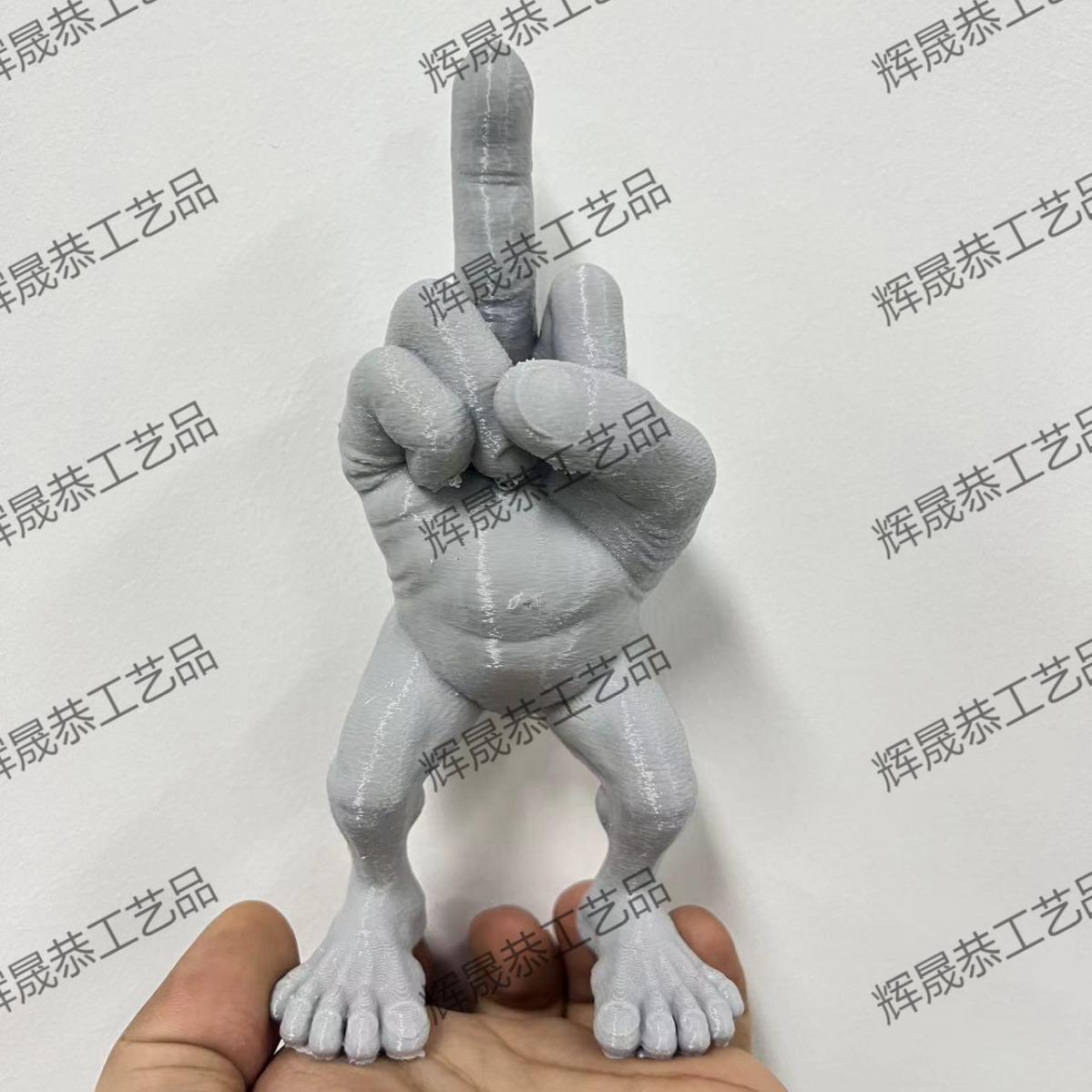 新品middle finr figure with leg搞笑办公桌插科打诨礼物