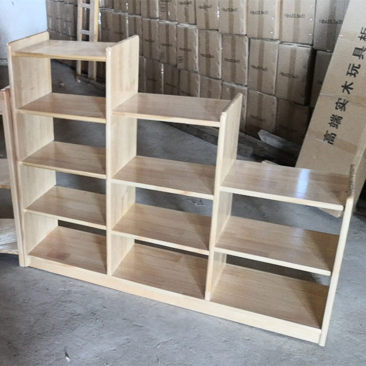 书柜松木书架收纳柜简易书橱储物柜阶梯式梯型玩具柜