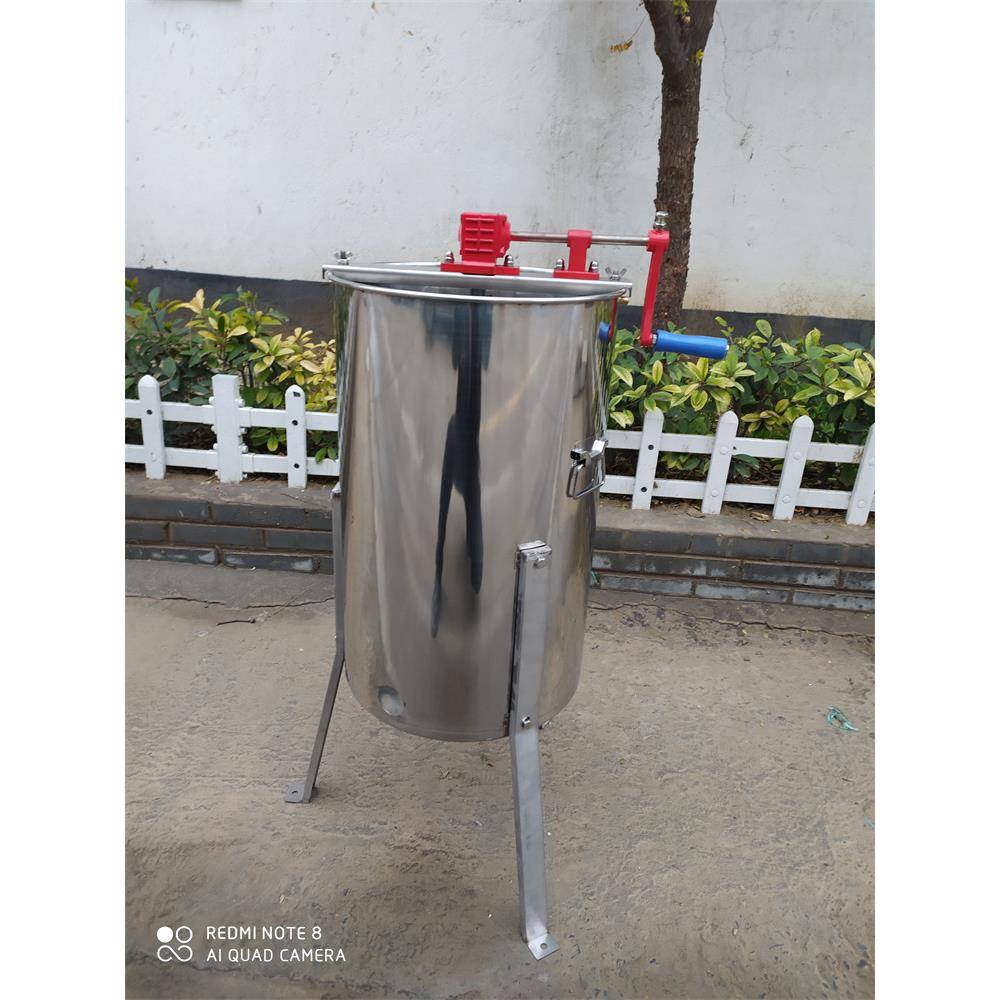 现货供应手动3框不锈钢摇蜜机带支架流蜜口两框摇蜜机封闭齿轮