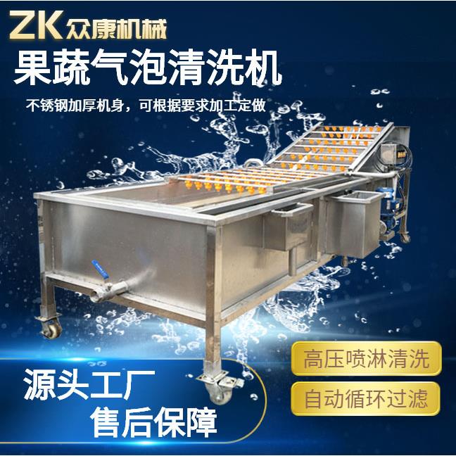 全自动大型果蔬气泡清洗机苹果叶菜清洗机去除农药残留清洗机
