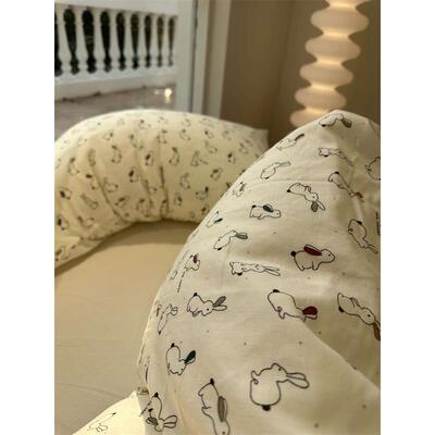 A类卡通母婴级小兔双层纱单独被套单件纯棉1.5m2.0米公寓全棉被罩