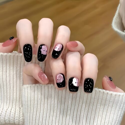 COLORHER小煤球黑色短款穿戴甲