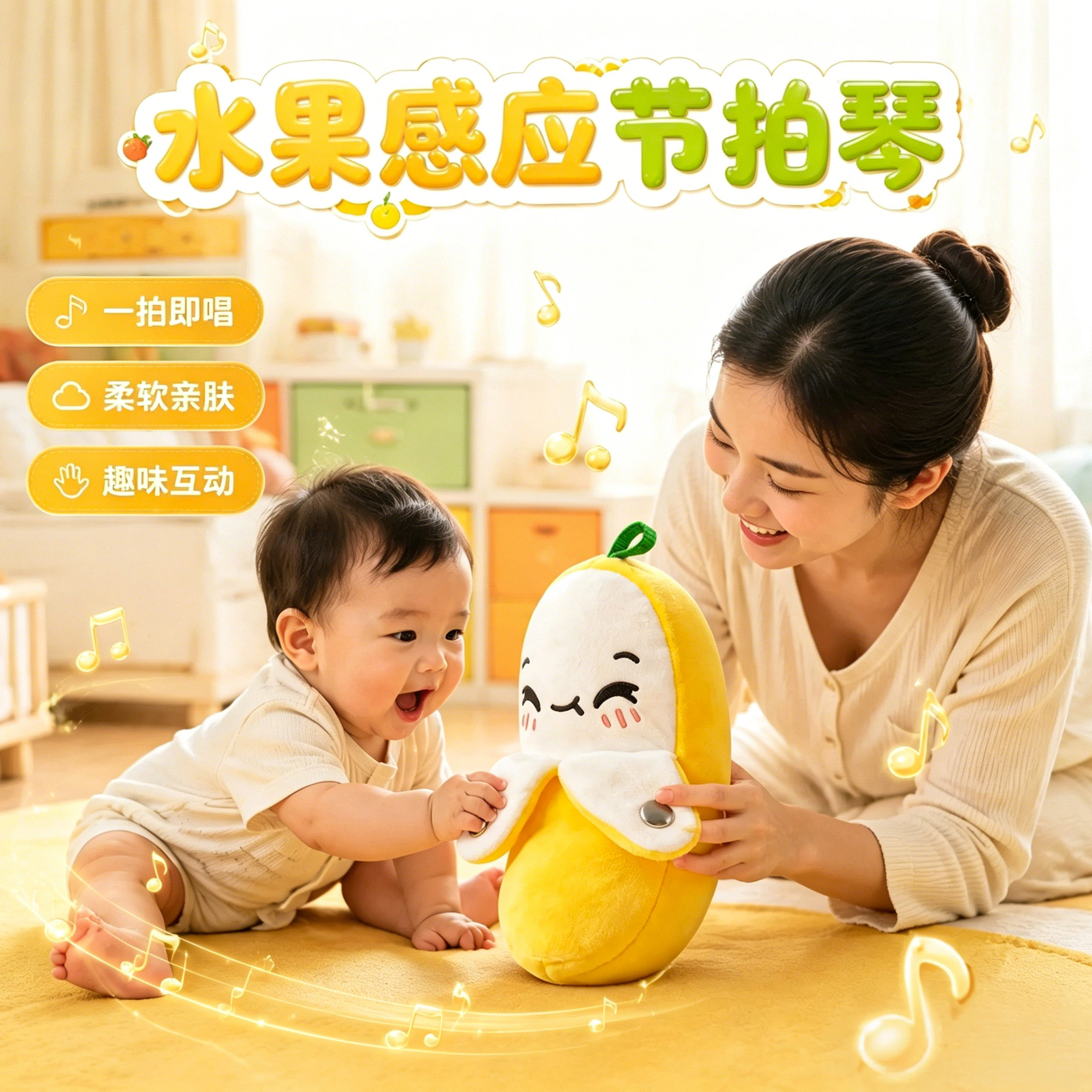 网红音乐香蕉感应节拍毛绒玩偶