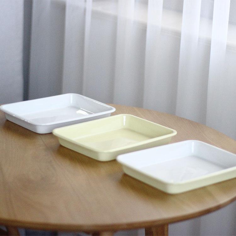 雨花石搪瓷卷边搪瓷托盘水果盘烤盘配菜盘可进巴慕达烤箱多色