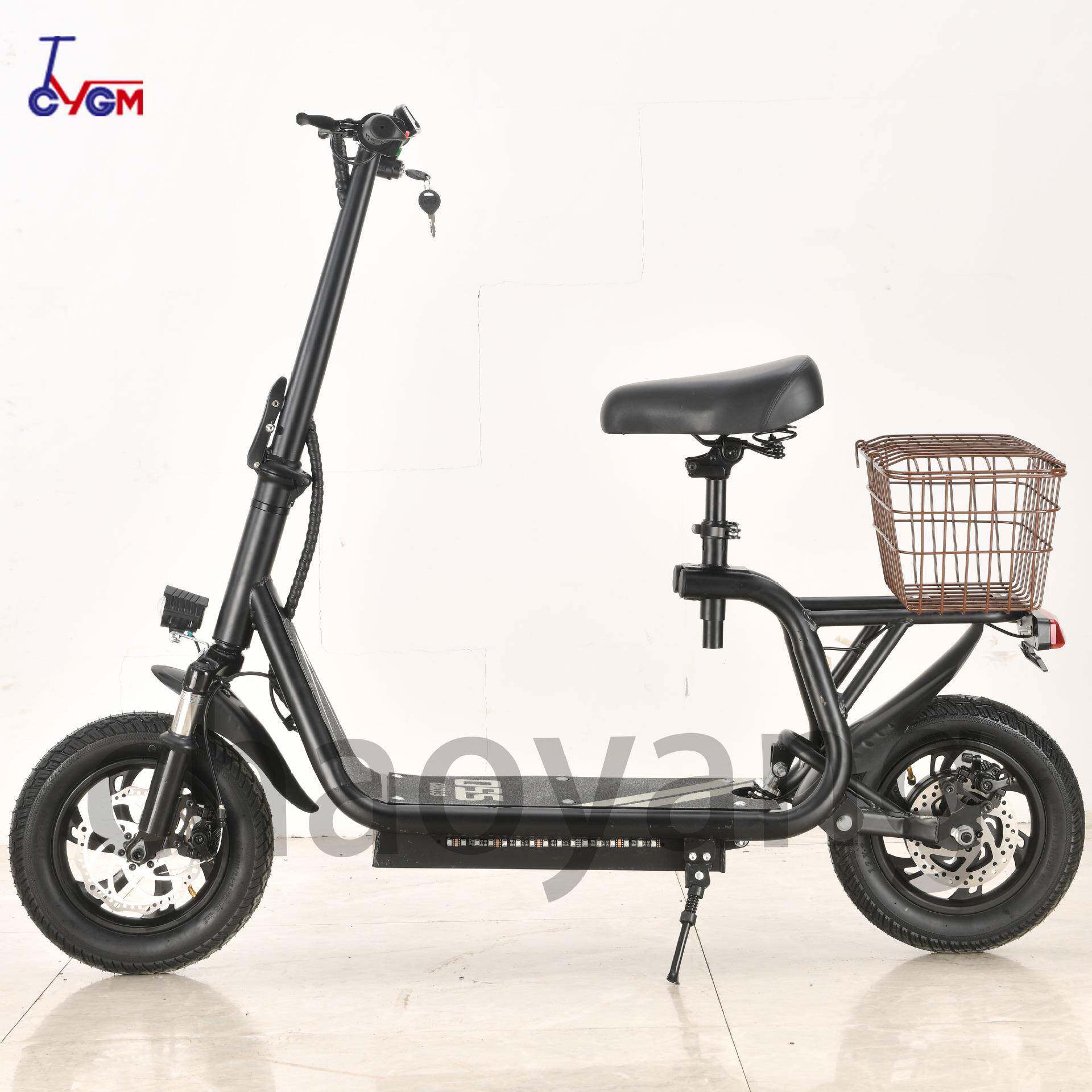 电动小哈雷12寸便携48V500W800W代步踏板车锂电铝合金电动滑板车