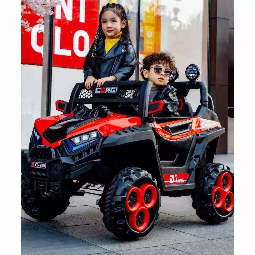 儿童电动四轮汽车越野车小孩带音乐可坐人玩具车双人带遥控童车