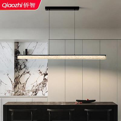 家用餐厅灯吊灯亚克力新款简约茶室吧台一字长条主灯餐桌吊灯中山