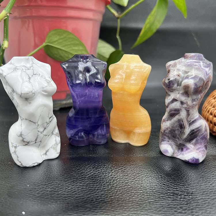 天然原石多材料女模模型雕刻家居装饰摆件办公室桌面饰品