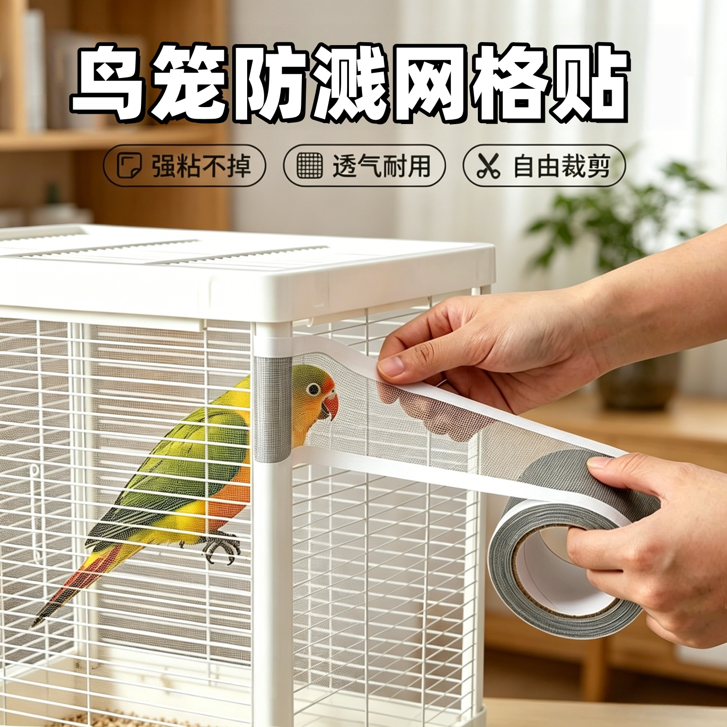 鹦鹉笼防溅防飞羽网罩通用