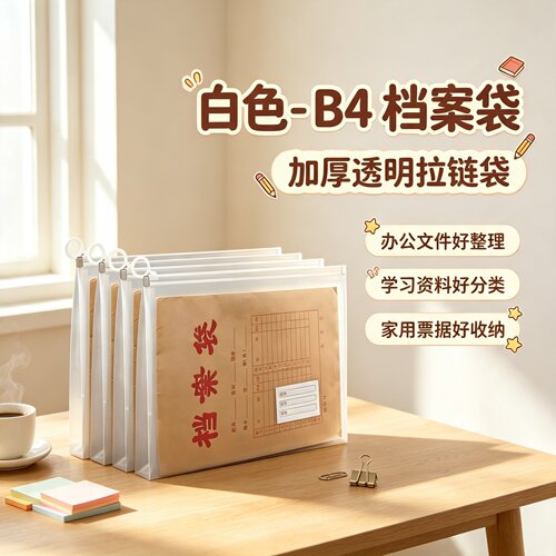 防水透明拉边档案袋B4加大号