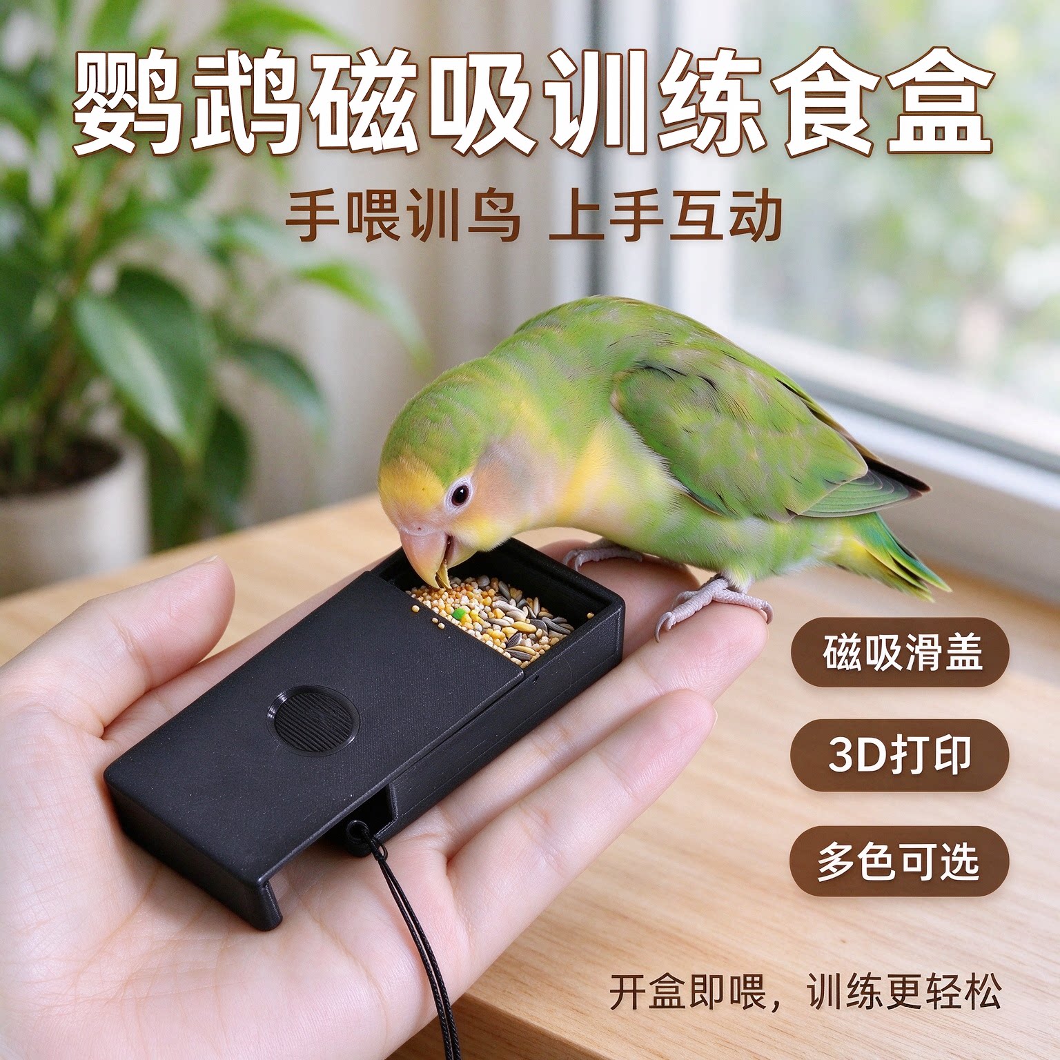 鹦鹉训鸟磁吸奖励零食喂食器