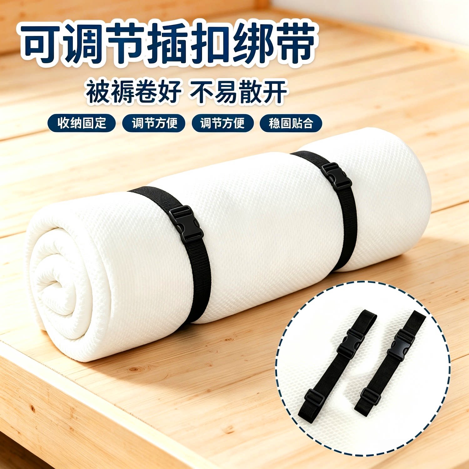 多功能可调卡扣收紧捆绑带