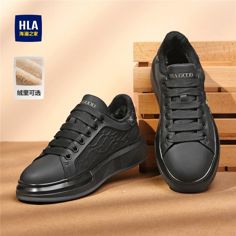 海澜之家黑色加绒棉鞋男鞋