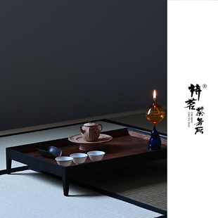 持茗实木茶托盘茶盘茶几炕桌榻榻米桌老木头榫卯差周边
