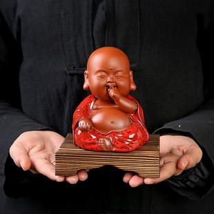 三不小和尚紫砂茶宠摆件精品可养茶玩茶桌茶台茶盘装饰品茶具配件