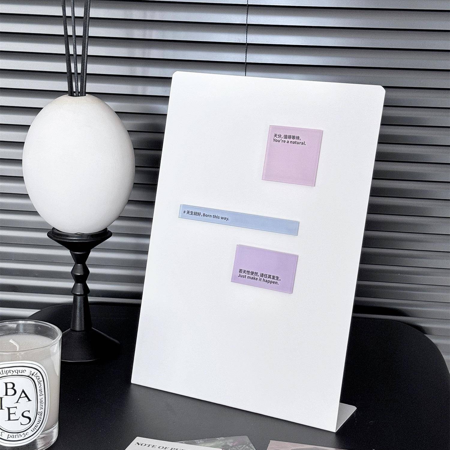 烘焙咖啡磁吸展示架冰箱贴白色金属装饰板玄关摆件备忘留言铁板