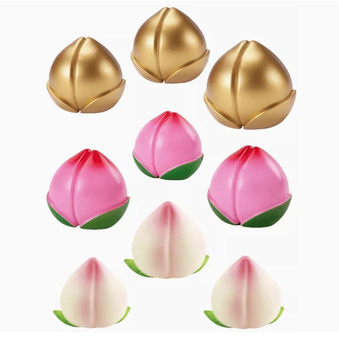 祝寿寿桃蛋糕装饰摆件粉色金色祝寿爷爷奶奶生日宴桃子烘焙装扮
