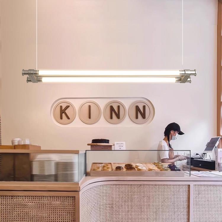 年轮复古餐厅荧光吊灯工业风咖啡厅长条酒吧台灯创意服装店收银台
