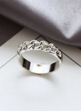 韩版韩国时尚饰品 链条缕空戒指  地摊货 江湖热卖指环