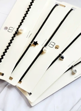 韩版原宿饰品 简约颈带项链女锁骨链短款脖链 颈链