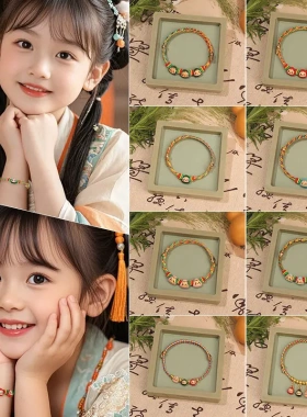 礼盒装五彩绳女手工编织粽子端午节手绳民族风红绳成人儿童款手链