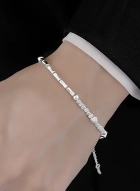 2025新款超闪温柔碎银竹节手链女精致极简气质手环显白礼物