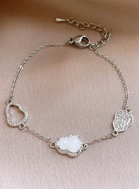 锆石树脂葫芦银色手链轻奢高级感精致时尚百搭手环新款手饰女