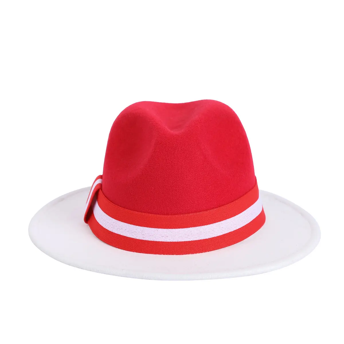 英伦风爵士帽圣诞帽子男女式毛呢晚会礼服帽双拼色os帽子