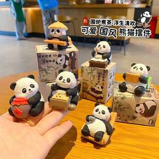 国宝琴棋书画小摆件可爱小摆件文创礼品桌面装饰品树脂工艺品