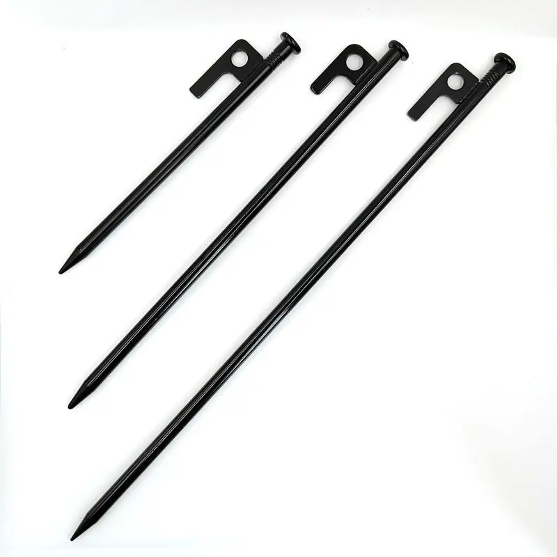 加粗加长地钉户外野营防风固定钉天幕沙滩大帐篷营钉钢钉套装带绳