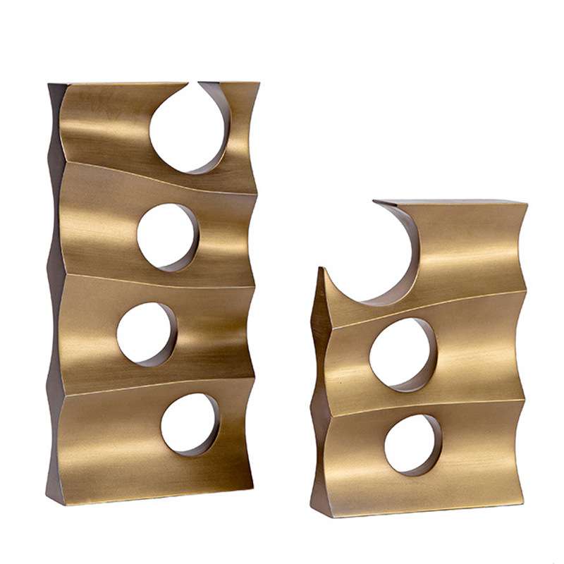 创意镂空金色摆件 客厅样板间树脂工艺品设计师创意玄关装饰品