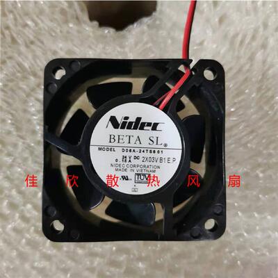 议价nidecD06A-24TS80124V0.15A6025双滚珠2线超静音散热风扇
