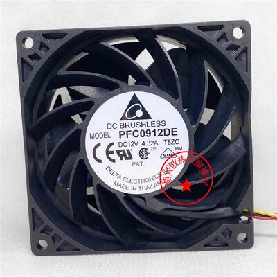 议价全新台达PFC0912DE12V4.32A90389厘米大风量变频器散热风扇