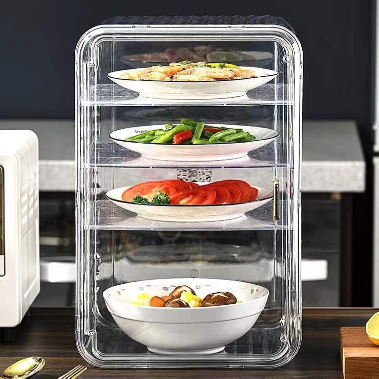家用防尘保温菜罩饭菜剩菜架子多层家用冬天遮尘透明餐桌罩热菜箱