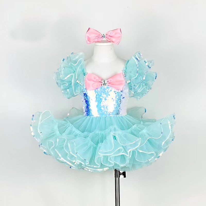 六一儿童表演服女童蓬蓬裙演出服幼儿园舞蹈合唱服新款可爱公主裙