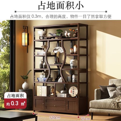 中式博古架茶叶展示柜收纳柜茶柜置物柜紫砂壶摆放架茶具架多宝阁