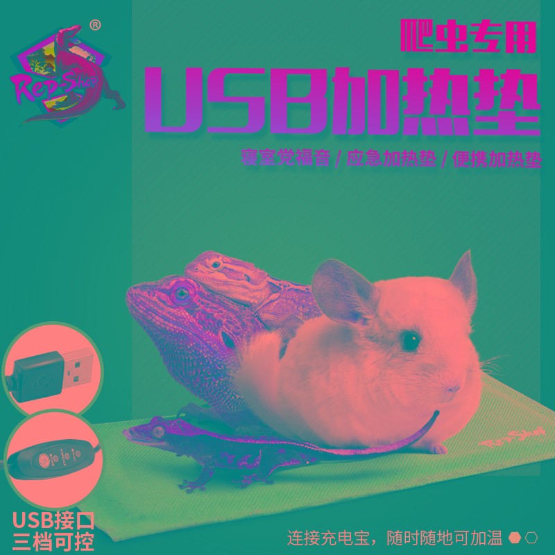 爬宠USB加热垫豹纹守宫蜥蜴仓鼠刺猬宠物爬虫饲养盒箱保温垫异宠