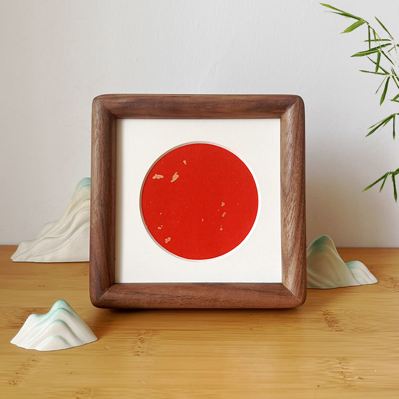 手写书法毛笔字定制摆件福字小圆角方形实木相框摆台新年喜庆装饰