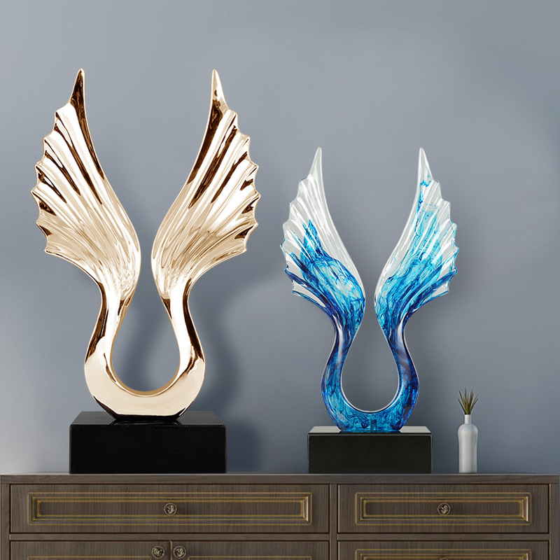 大鹏展翅抽象雕塑摆件艺术品开业礼品流水办公室电视酒柜装饰摆件