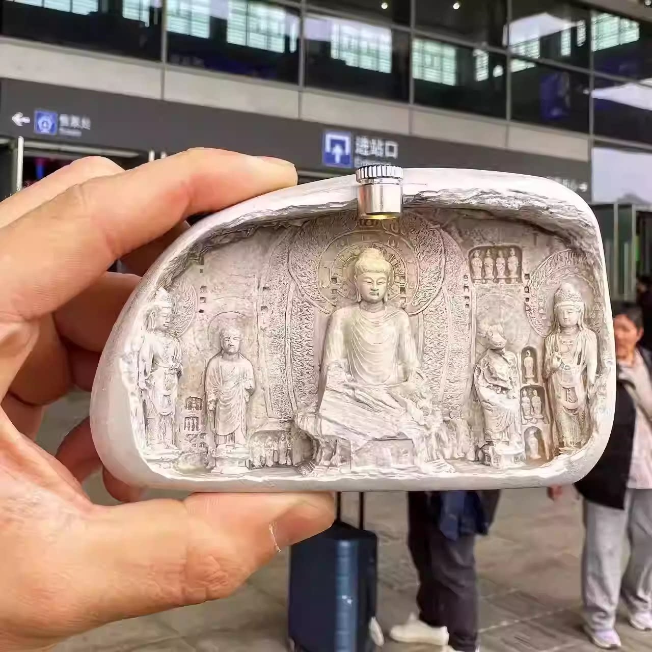 河南洛阳龙门石窟浮雕磁吸冰箱贴