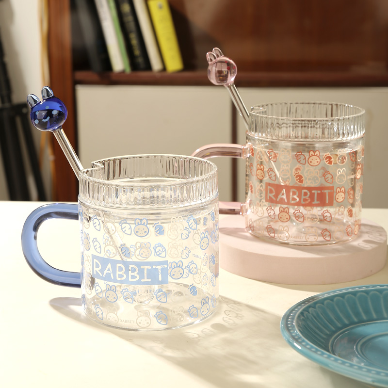 耐高温大容量高硼硅玻璃早餐杯子