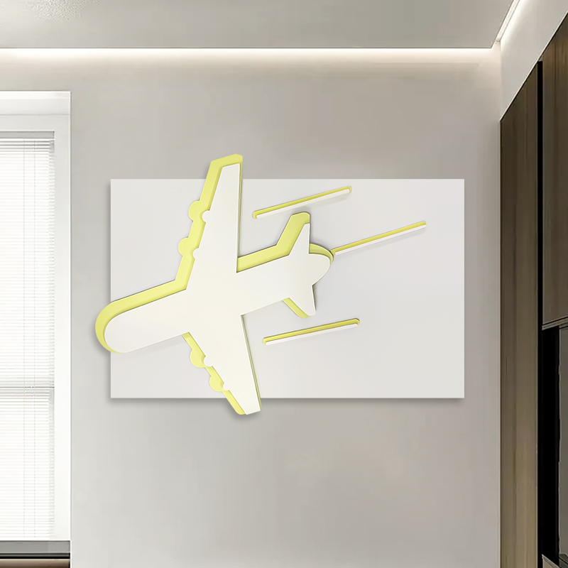 空白飞行装饰灯光画客厅餐边柜玄关卧室现代简约风高级实物装置画