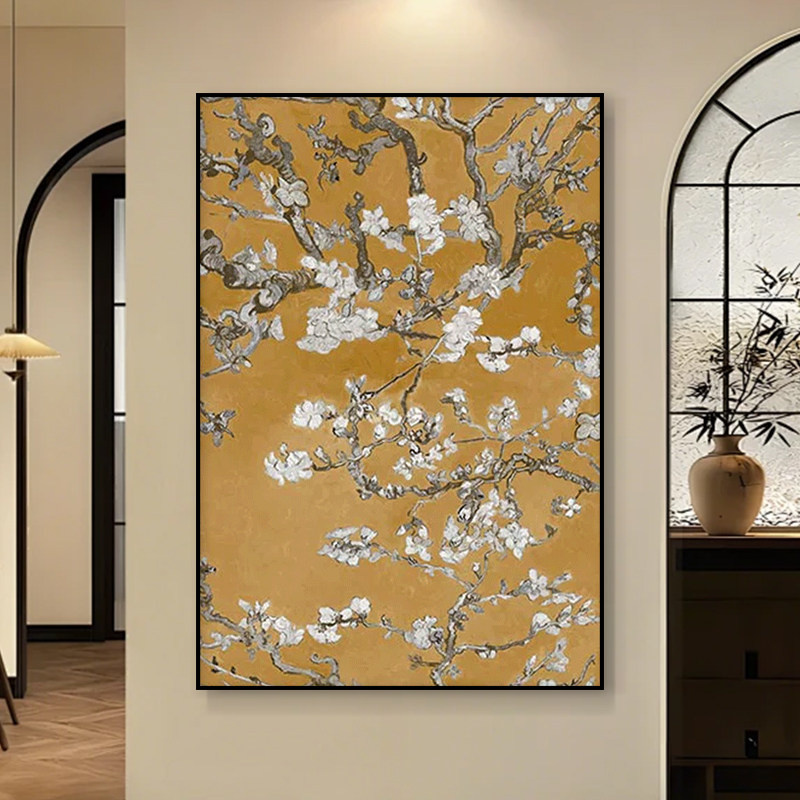 梵高名画客厅沙发背景墙玄关卧室高级感餐厅玄关高端定制手绘油画,家居饰品,现代装饰画,淘宝优惠券,粉丝福利购,淘宝优惠卷