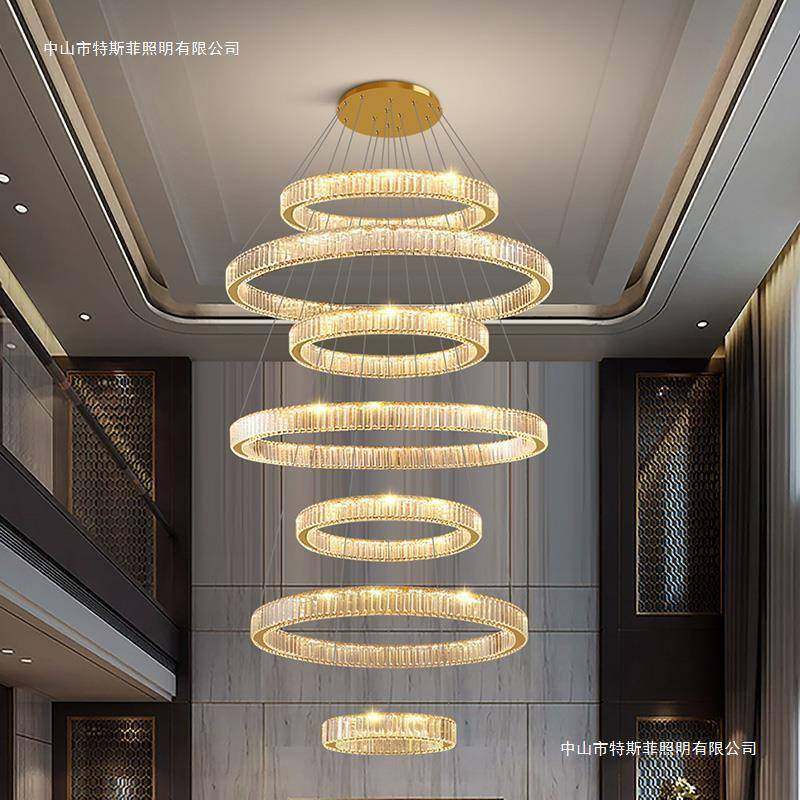 楼中楼客厅大吊灯现代简约挑空多层楼梯灯具复式楼别墅水晶吊灯,3C数码配件,USB灯,淘宝优惠券,粉丝福利购,淘宝优惠卷