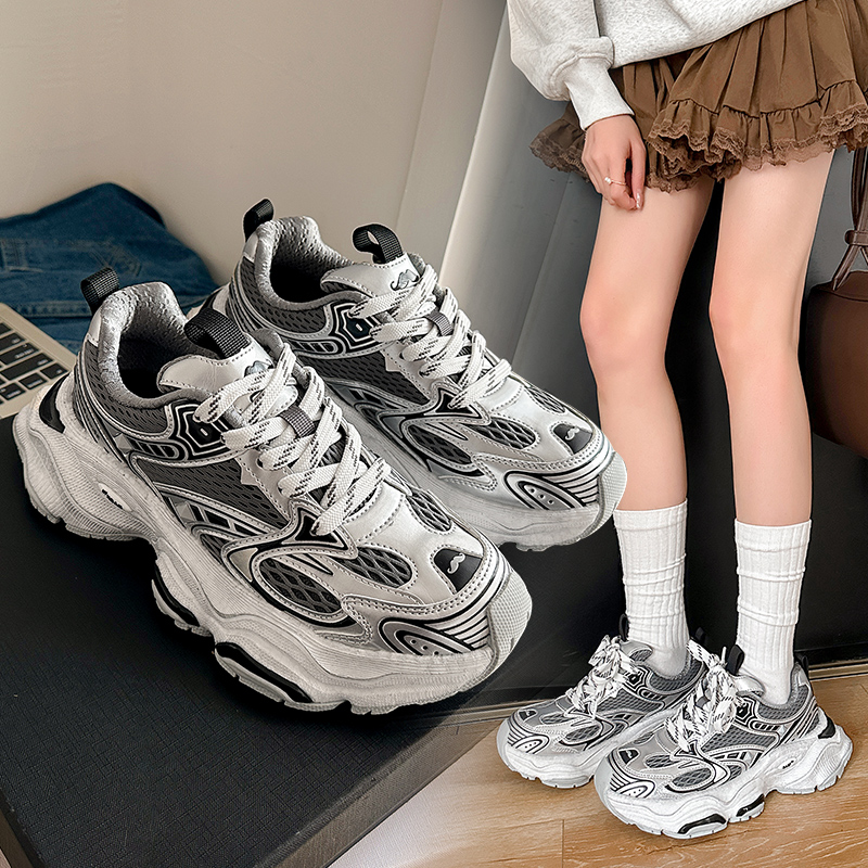 美年达新款老爹鞋厚底增高男女鞋