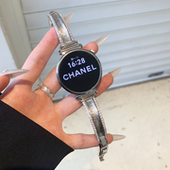 高级感轻奢适用华为GT6 pro纯铜链条腕带时尚 GT5手表法式 KLKL 拉丝女士金属表带 GT4 GT3简约FIT4 OppoX2mini