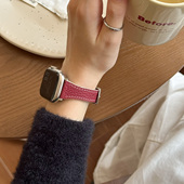 经典 百搭 Watch秋冬基础简约真皮通勤表带iwatch KLKL 表带Series10 适用于苹果Apple S11时优雅搭款 Ultra