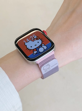 KLKL 华为fit4可爱猫咪KT猫米兰尼斯手表表带watchfit4智能新款fit3磁吸腕表fit4pro透气watch四代腕带