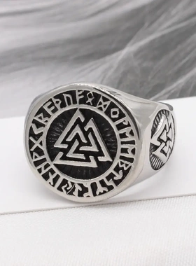 r1296  欧美个性复古维京海盗凯尔特男士钛钢戒指