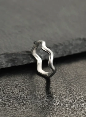 供应 不锈钢戒指个性异形手饰几何波浪开口可调节饰品